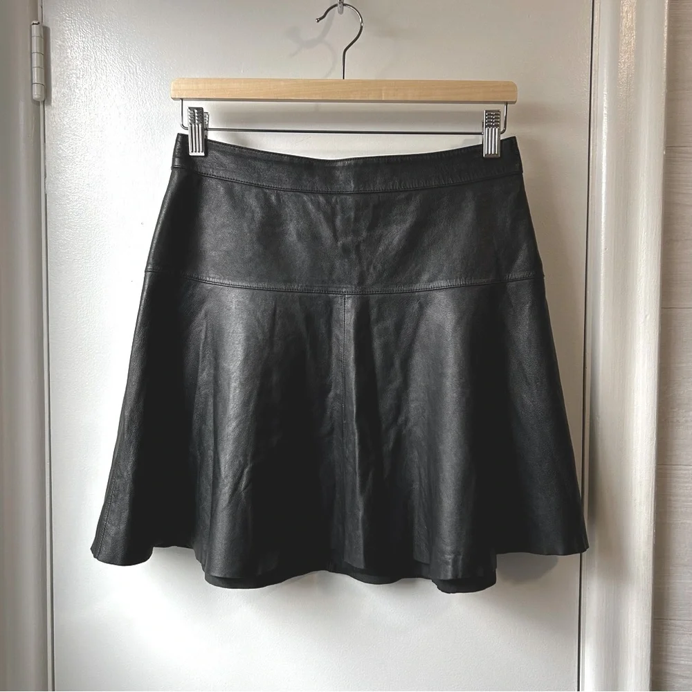 Banana Republic Authentic Leather Short Skirt Black - Picture 9 of 10